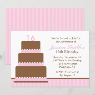 Girly Pink Girls Birthday Party Invitation
