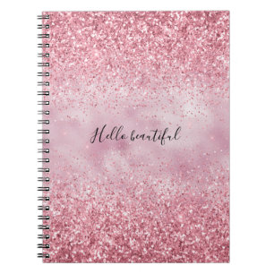 Girly Pink Glam Glitter sparkle Notebook