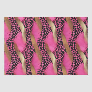 Girly Pink Glam Gold Leopard Print Tissue Paper