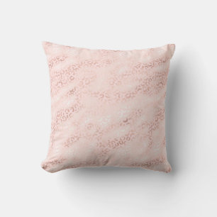 Girly Pink Glam Leopard Print Ombre Cushion
