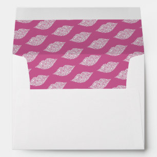 Girly Pink Glam White Diamond Lips Envelope