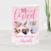Girly Pink Glitter 18th Birthday Photo Collage