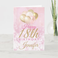 Girly Pink Glitter Balloons 18th Birthday