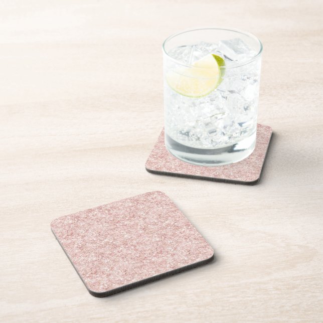 Girly Pink Glitter Birthday Coaster (Right Side)