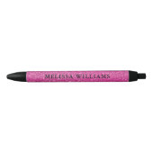 Girly Pink Glitter Black Ink Pen (Front)