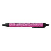 Girly Pink Glitter Black Ink Pen (Bottom)
