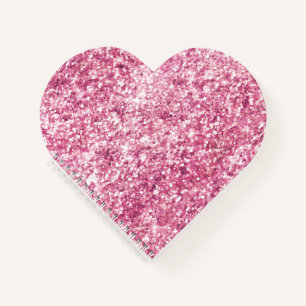 Girly Pink Glitter Confetti Notebook