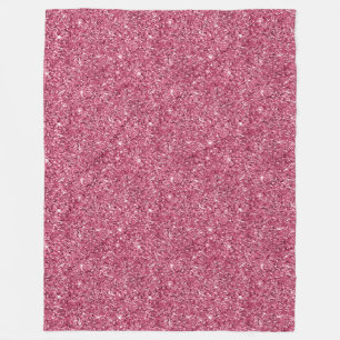 Girly Pink Glitter  Fleece Blanket