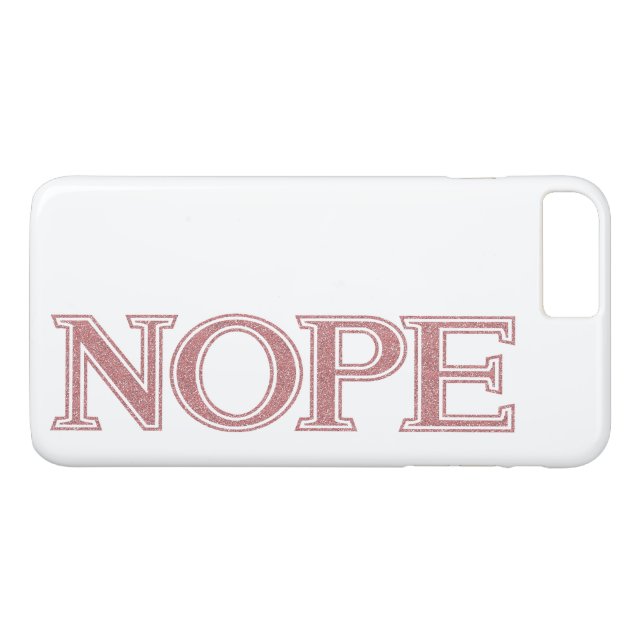 Girly Pink Glitter Funny Sarcastic Nope Block Text Case-Mate iPhone Case (Back (Horizontal))