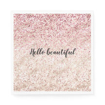 Girly Pink Glitter Glam Gold Leopard Print Ombre