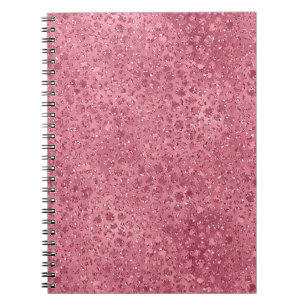 Girly Pink Glitter Glitz Leopard print Notebook