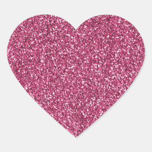 Girly Pink Glitter     Heart Sticker