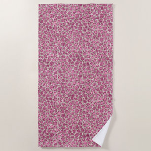 Girly Pink Glitter Leopard Print      Beach Towel