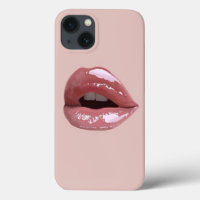 girly pink glitter lips