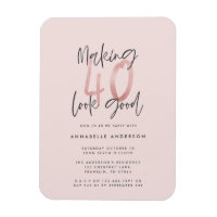 Girly pink glitter modern stylish 40th birthday
