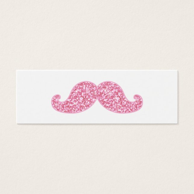GIRLY PINK GLITTER MUSTACHE PRINTED (Front)