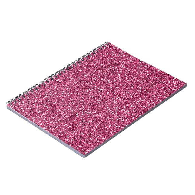 Girly Pink Glitter          Notebook (Left Side)