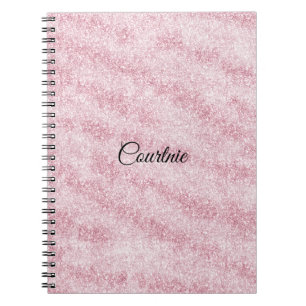 Girly Pink Glitter Notebook