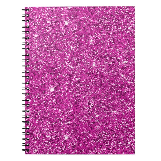Girly Pink Glitter Ombre Sparkle             Notebook (Front)
