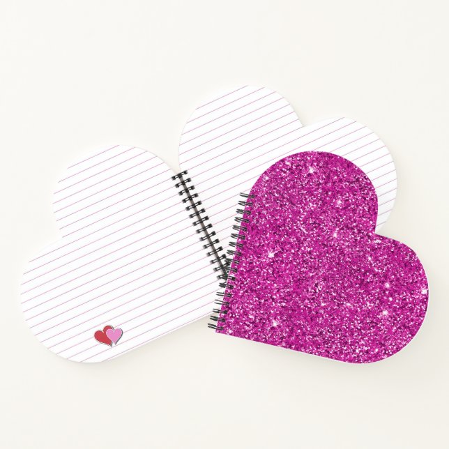 Girly Pink Glitter Ombre Sparkle             Notebook (Inside)