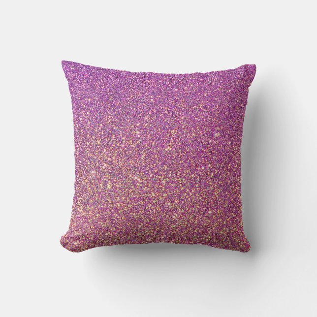Girly Pink Glitter Pattern Cushion (Front)