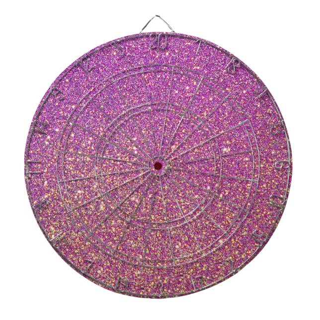 Girly Pink Glitter Pattern Dartboard (Front)