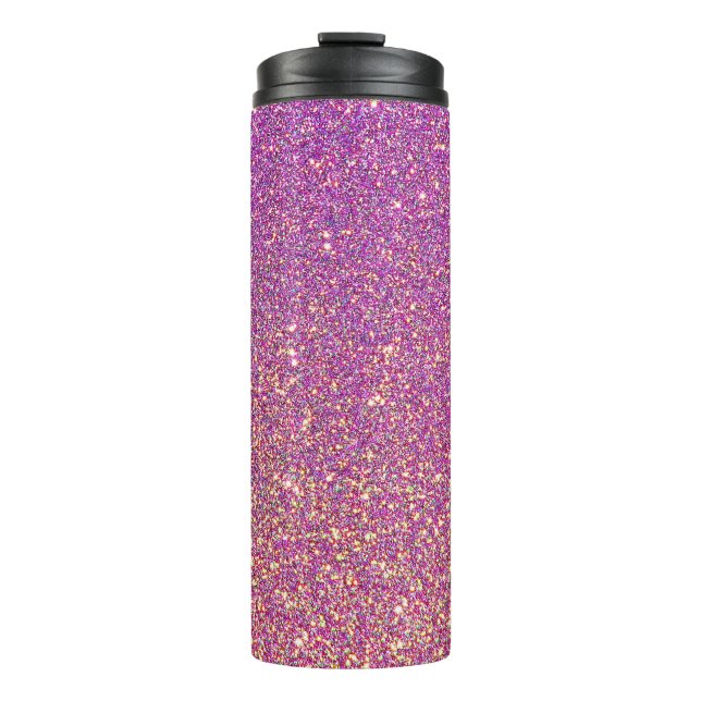 Girly Pink Glitter Pattern Thermal Tumbler (Front)