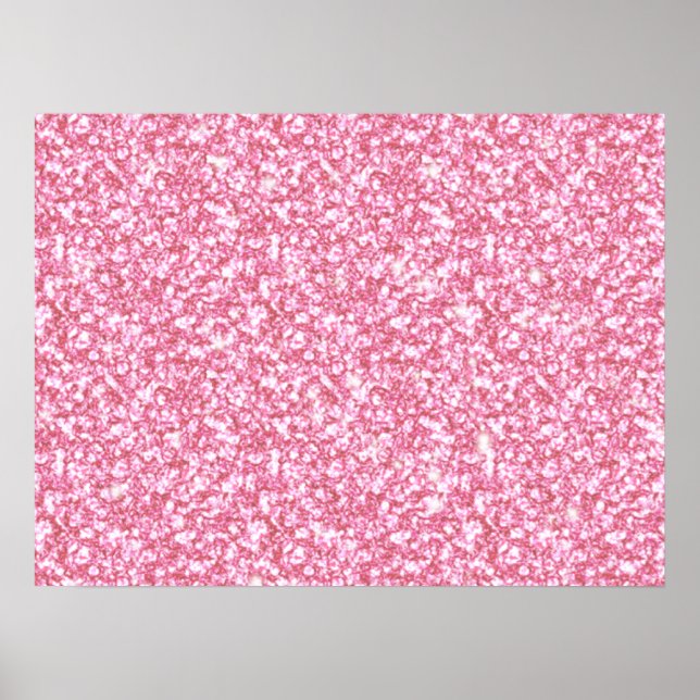Girly Pink Glitter Printed Poster (Front)