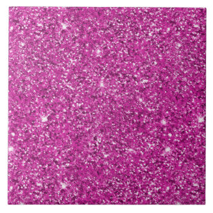 Girly Pink Glitter Sparkle Ceramic Tile