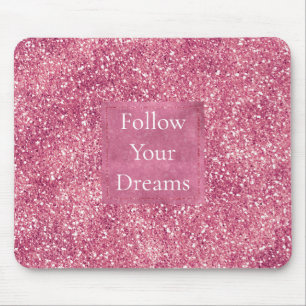 Girly Pink Glitter Sparkle Glitz Mouse Pad