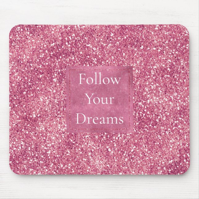 Girly Pink Glitter Sparkle Glitz     Mouse Pad (Front)