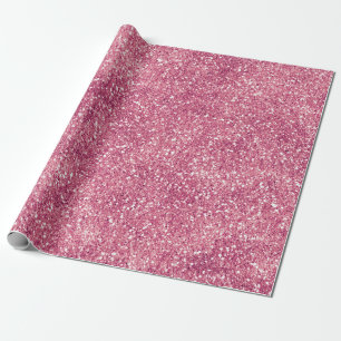Girly Pink Glitter Sparkle Glitz Wrapping Paper