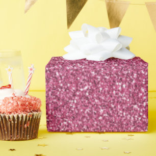 Girly Pink Glitter Wrapping Paper