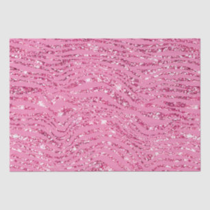 Girly Pink Glitter Zebra Print Tissue Paper