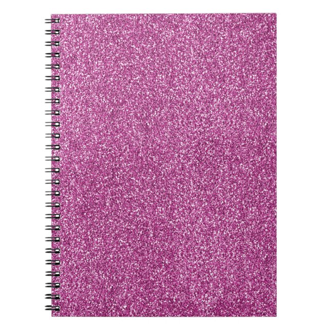 Girly Pink Glitz Glitter  Notebook (Front)