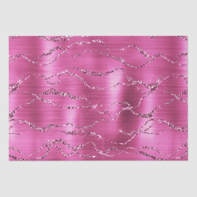Girly Pink Glitz Glitter Tissue Paper (Front)
