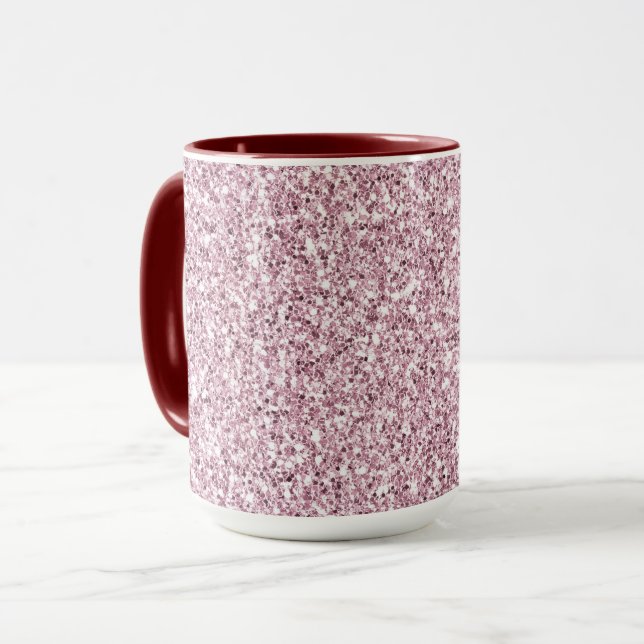 Girly Pink Glitzy Glitter Mug (Front Left)