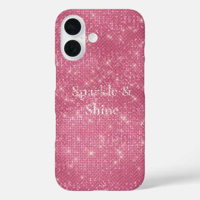 Girly Pink Glitzy Sparkle  Case-Mate iPhone Case (Back)