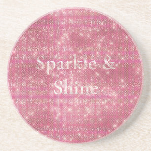 Girly Pink Glitzy Sparkle Coaster