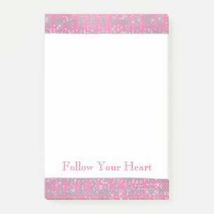 Girly Pink Glitzy Sparkle Post-it Notes