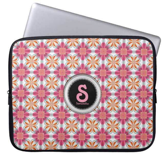 Girly Pink +Gold Geometric Pattern Sleeve/Case Laptop Sleeve (Front)