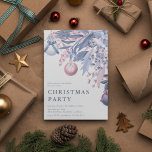 Girly Pink & Grey Winter Foliage Christmas Party I Invitation<br><div class="desc">Invite friends, family or colleagues to celebrate the season with this chic girly christmas party invitation. Design features your event details in serif lettering, with watercolor winter foliage, berries, pinecones and baubles. Customize this elegant invitation with your event, making it perfect for Christmas parties, holiday soirees, corporate events, holiday cocktail...</div>