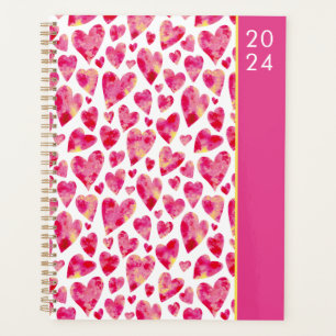 Girly pink heart 2024 planner