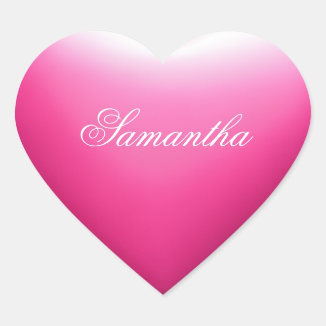 Girly Pink Heart Heart Sticker (Front)