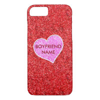 GIRLY PINK HEART RED GLITTER