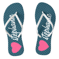 Girly Pink Heart with Trendy Polka Dots and Name