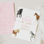 Girly Pink Horse Birthday Invitation<br><div class="desc">Horse Birthday Invitation
Ready to be personalised by you!</div>