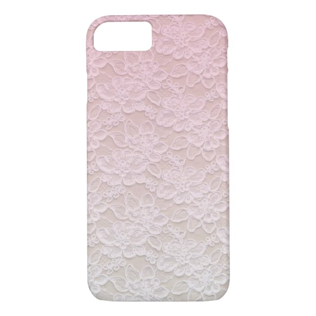 Girly PInk Lacey Pattern iPhone 7 case (Back)