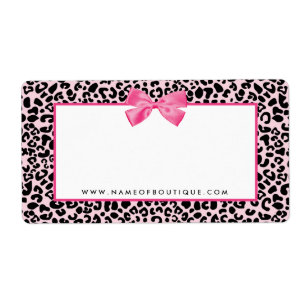 Girly Pink Leopard Print Cute Bow Beauty Boutique