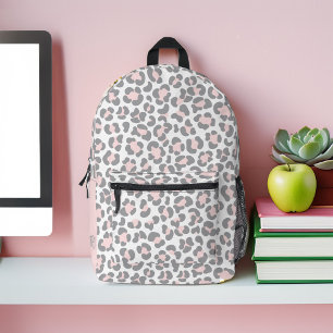 Girly Pink Leopard Print  Personalised Printed Backpack